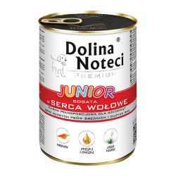 DOLINA NOTECI puszka JUNIOR serca wołowe 400g